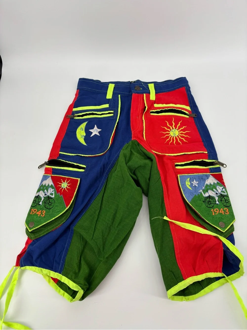 Bicycle Day 1943 Albert Hofmann Psychedelic Shorts Size‎ 30 Trippy Rave Festival